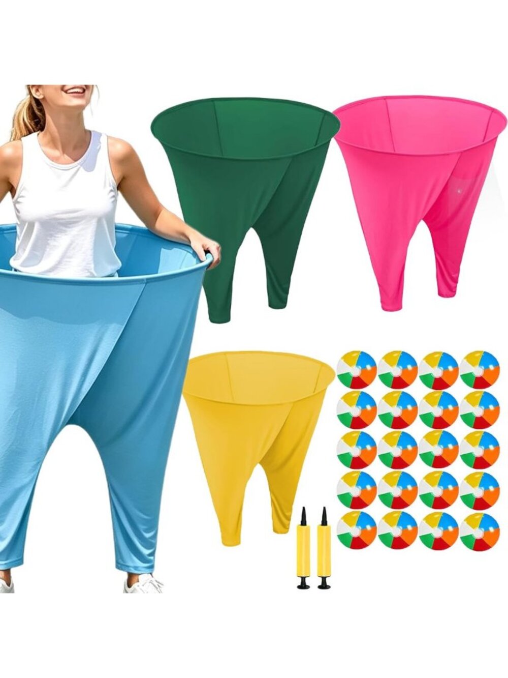 Outdoor Giant Pants Game for Adults - Fun Backyard Activity with Bouncy Balls